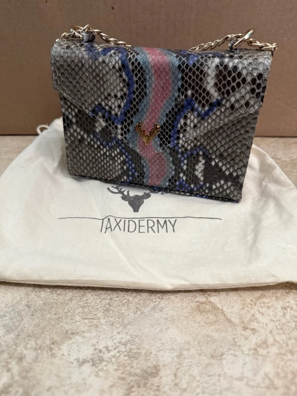 Taxidermy Vero python crossbody purse handbag exotic